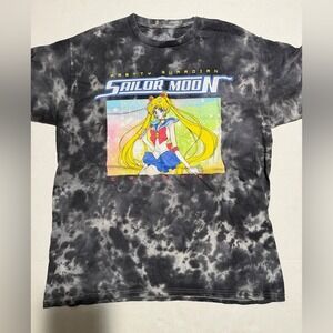 Sailor Moon, Crystal 'Pretty Guardian' grey Tie-dye T-shirt unisex Large #224